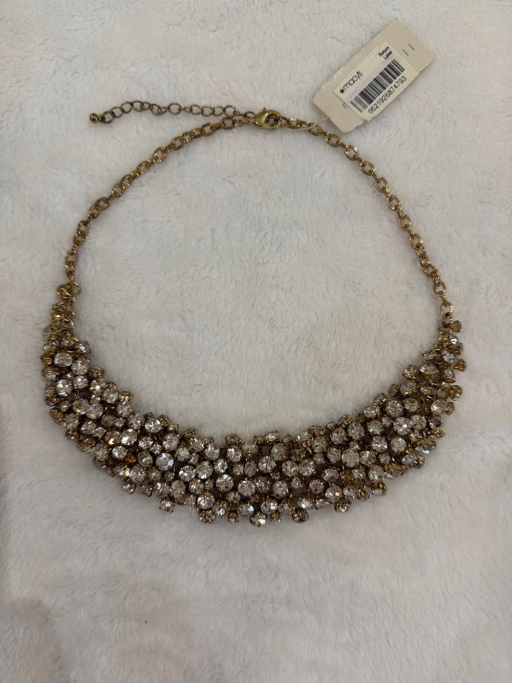 Macy's Gold-Tone Clear Crystal Collar Necklace